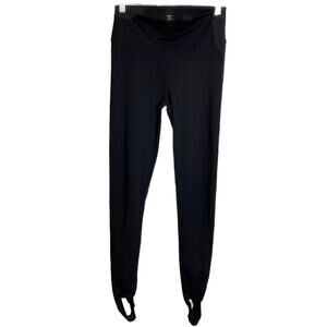 Tropic Of C Women's Size M Stirrup Leggings Black Fitted With Foot Holds Stretch